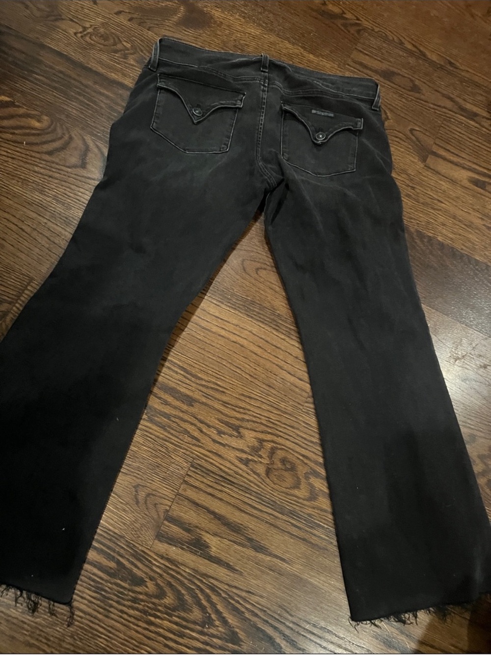 Hudson Jeans Black Distressed Women's Jeans - Flared Hem - Picture 4 of 6
